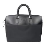 CAESAR BLACK  NYLON & LEATHER BRIEFCASE