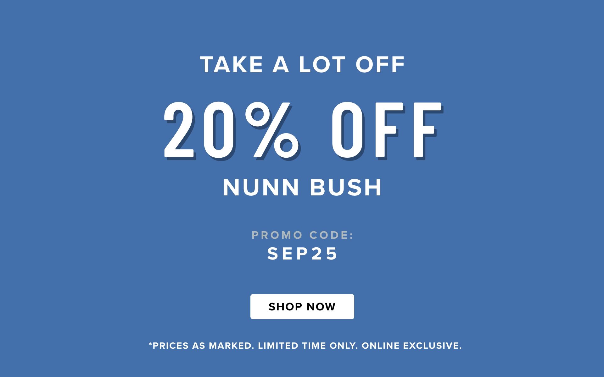 Sep - 20% Off Nunn Bush