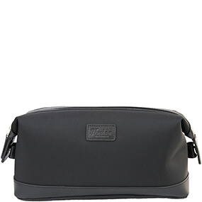 GALWAY BLACK  NYLON & LEATHER TOILETRY BAG in Black for R899.00