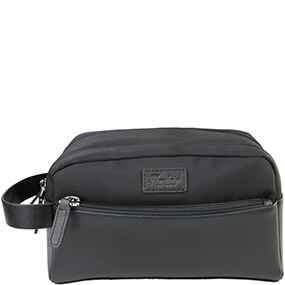 LIMERICK BLACK  NYLON & LEATHER TOILETRY BAG in Black for R899.00