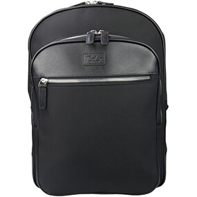 ASPEN BLACK  NYLON & LEATHER BACKPACK in Black for R2000.00