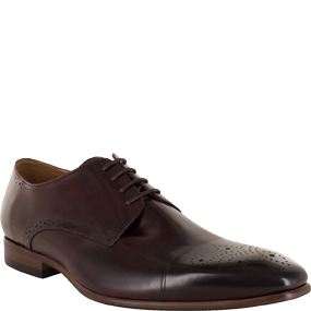 Ashton EMBOSSED CAP TOE DERBY in Burgundy for R2299.00