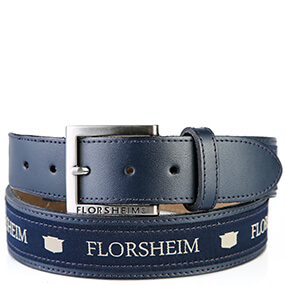 FLORSHEIM BELT EMBROIDERED in Navy for R499.00