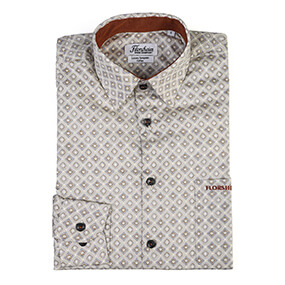 FLORSHEIM SHIRT PRINTED COTTON in Olive for R899.00